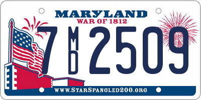 MD license plate 7MD2509