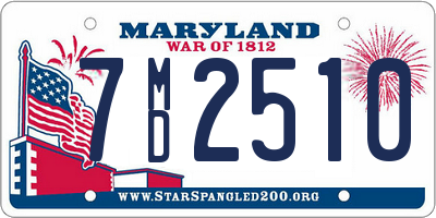 MD license plate 7MD2510