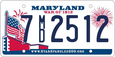 MD license plate 7MD2512
