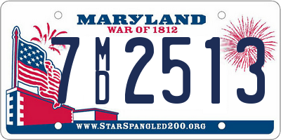 MD license plate 7MD2513