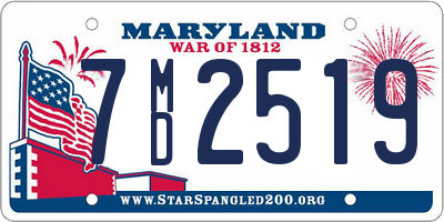 MD license plate 7MD2519