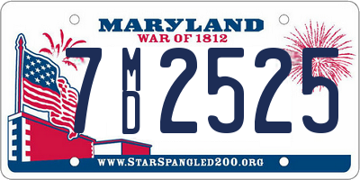 MD license plate 7MD2525