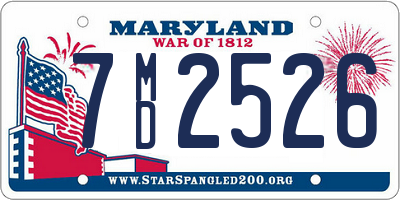 MD license plate 7MD2526