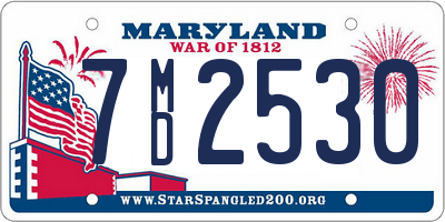 MD license plate 7MD2530