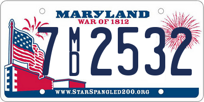 MD license plate 7MD2532