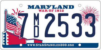 MD license plate 7MD2533