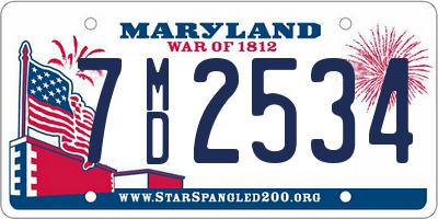 MD license plate 7MD2534