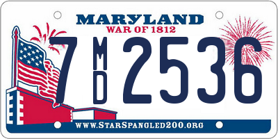 MD license plate 7MD2536