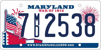 MD license plate 7MD2538