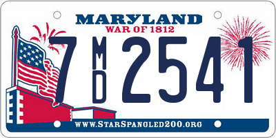 MD license plate 7MD2541