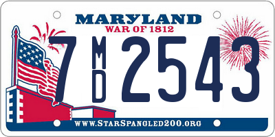 MD license plate 7MD2543