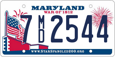 MD license plate 7MD2544