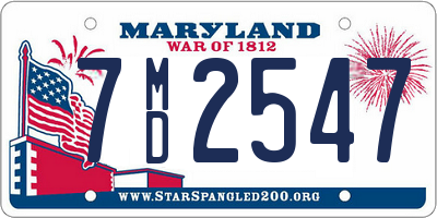 MD license plate 7MD2547