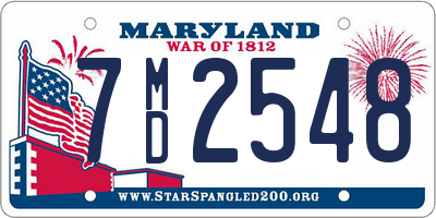 MD license plate 7MD2548