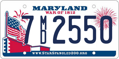 MD license plate 7MD2550