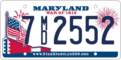 MD license plate 7MD2552