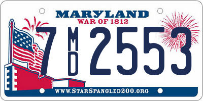 MD license plate 7MD2553