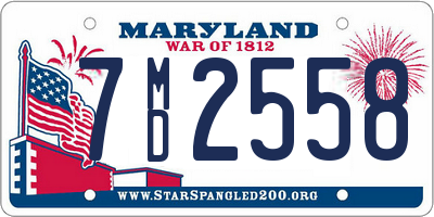 MD license plate 7MD2558