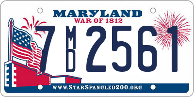 MD license plate 7MD2561