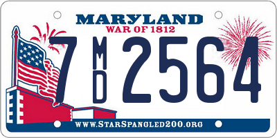 MD license plate 7MD2564