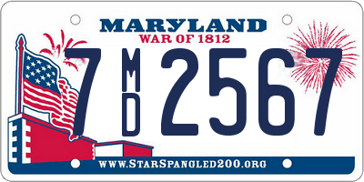 MD license plate 7MD2567