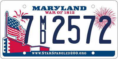 MD license plate 7MD2572