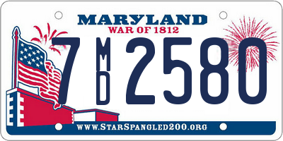 MD license plate 7MD2580