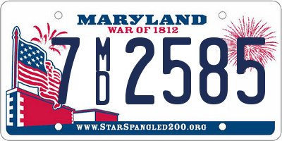 MD license plate 7MD2585