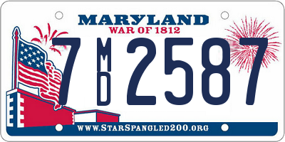 MD license plate 7MD2587