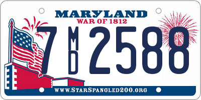 MD license plate 7MD2588