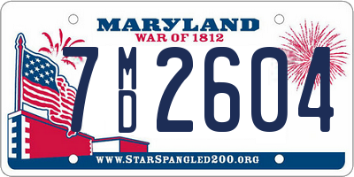 MD license plate 7MD2604