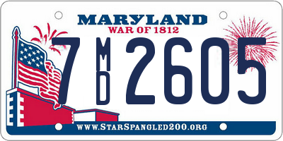 MD license plate 7MD2605