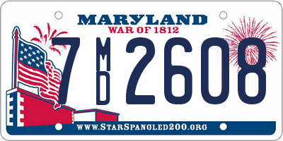 MD license plate 7MD2608