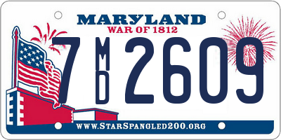 MD license plate 7MD2609