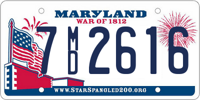 MD license plate 7MD2616