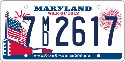 MD license plate 7MD2617