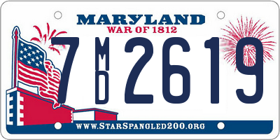 MD license plate 7MD2619