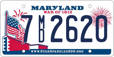 MD license plate 7MD2620