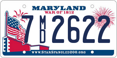 MD license plate 7MD2622