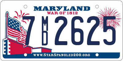 MD license plate 7MD2625