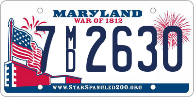 MD license plate 7MD2630