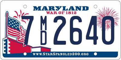 MD license plate 7MD2640
