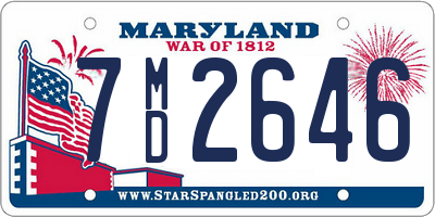 MD license plate 7MD2646