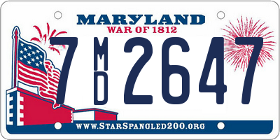 MD license plate 7MD2647