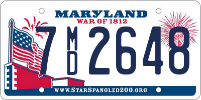 MD license plate 7MD2648