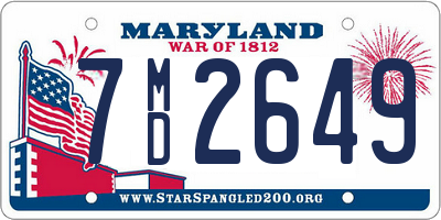 MD license plate 7MD2649