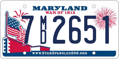 MD license plate 7MD2651