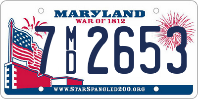 MD license plate 7MD2653