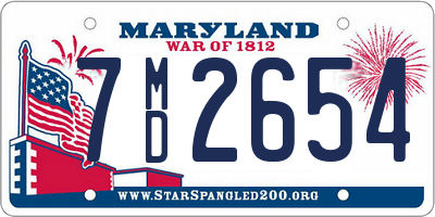 MD license plate 7MD2654