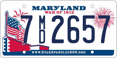 MD license plate 7MD2657